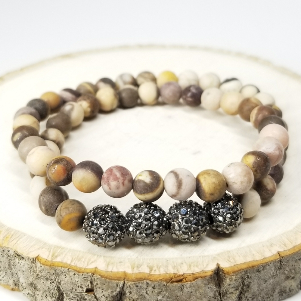 NEW Genuine Natural Stones Double Bracelet Choker